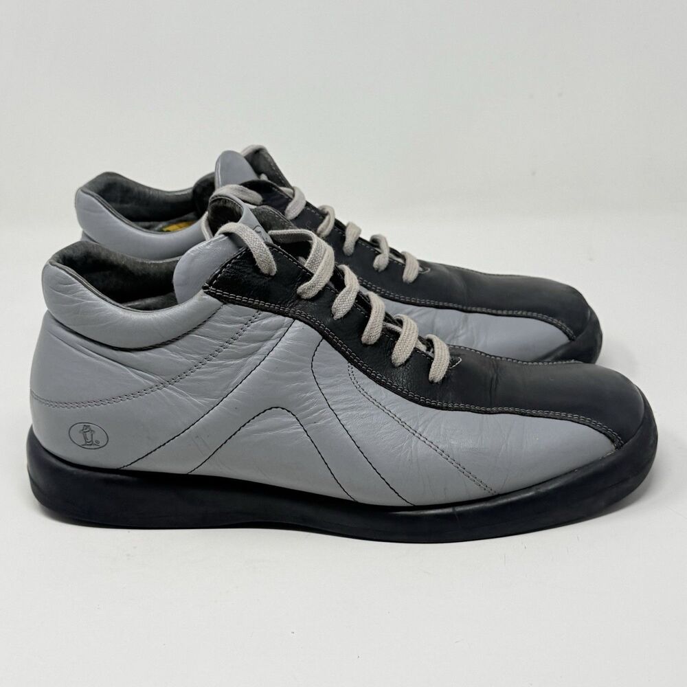 Havana Joe Derby Shoes Mens 11 EU 45 Gray Black Leather Chunky Casual Y2K Shoes
